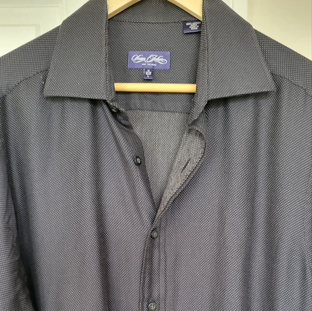 Men's French cuff dressy shirt made by Sean John.  Neck size 16, size is large.